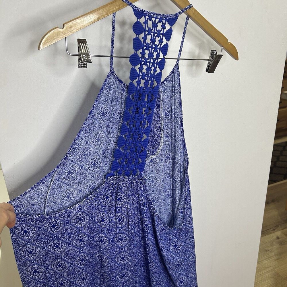 En Creme‎  Maxi Sundress Size Small blue Color 100% Rayon - Picture 2 of 11